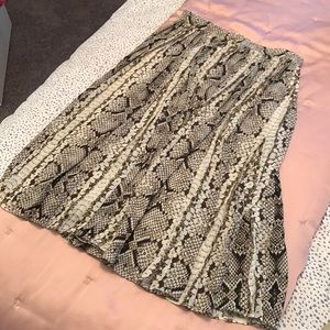 J crew pleated snake skin skirt